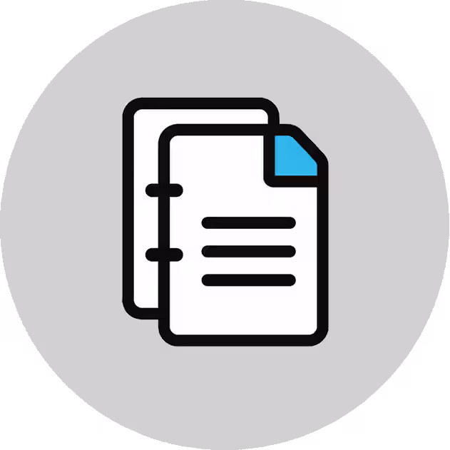 Document icon with blue folded corner