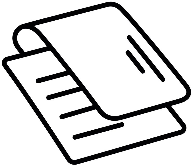 Line illustration of layered sheets representing protective print lamination.