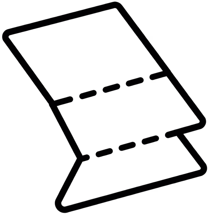 Line illustration of folded paper representing commercial print folding options.